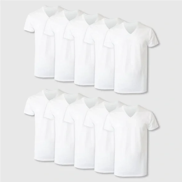 Hanes Tagless V-Necks Super Value Pack - Classic White - Picture 2 of 8